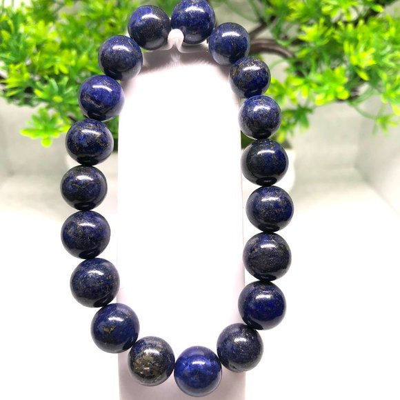Lapis Lazuli Stone 10mm Beads Stretchable Bracelet - Picture 1 of 3